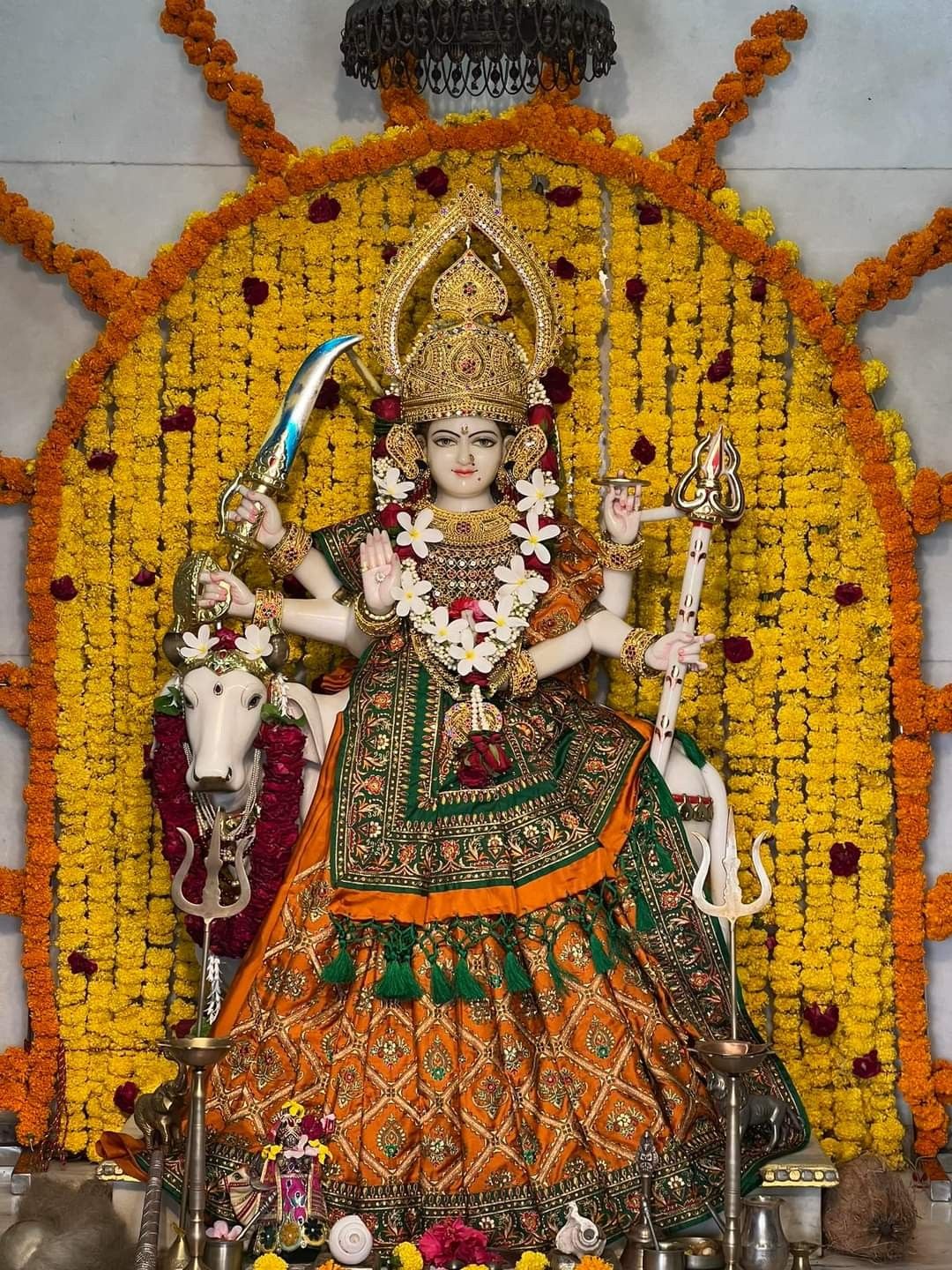 Ambe Maa seated on a lion