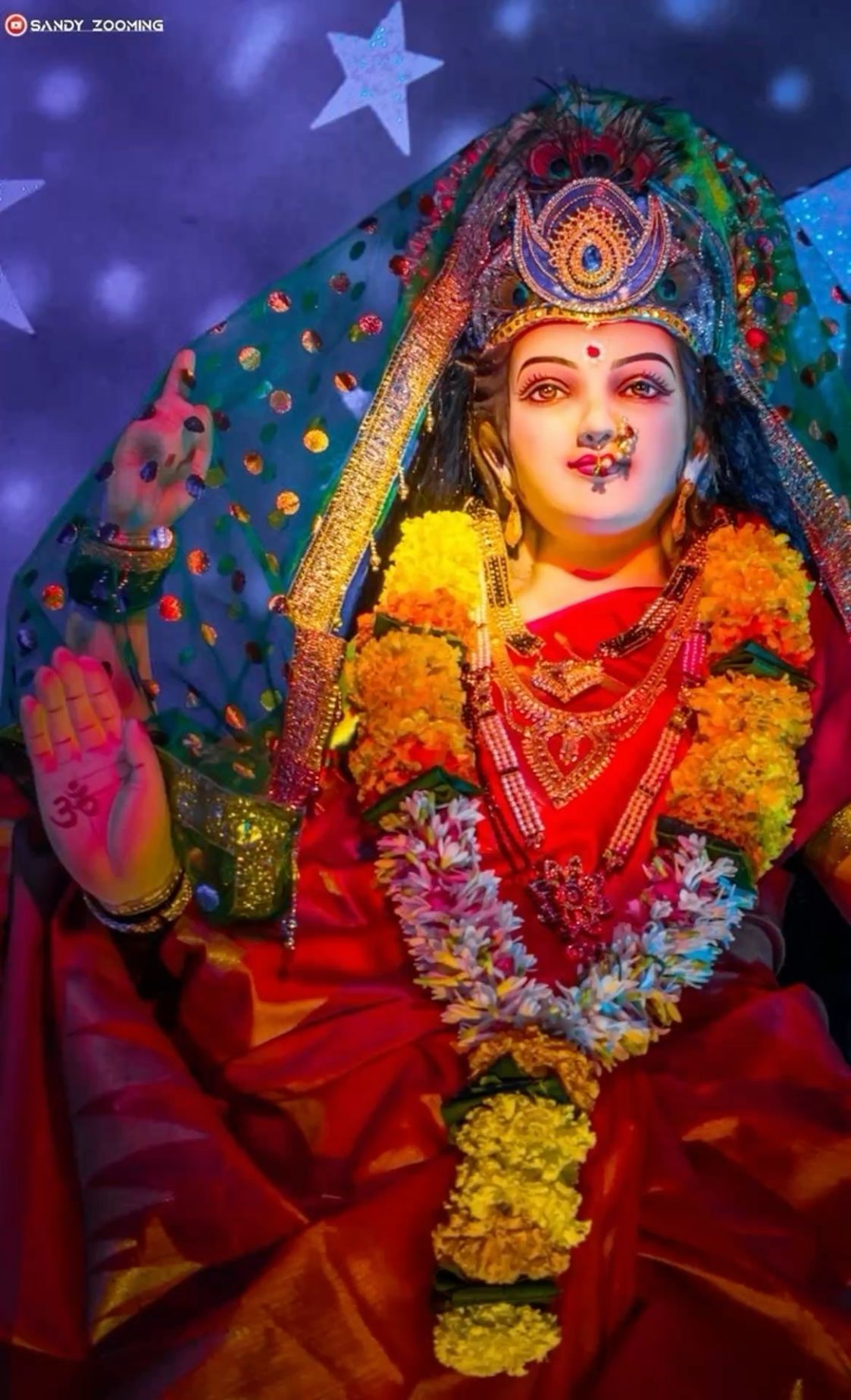 Divine Ambe Maa with floral adornments