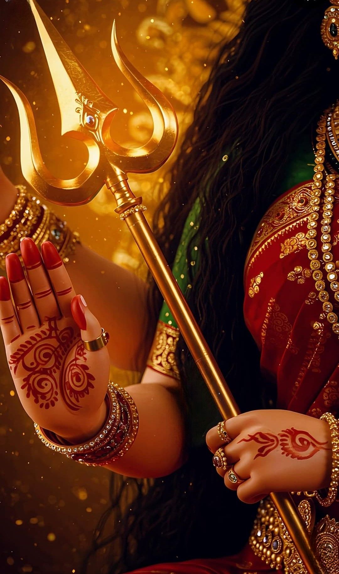 Ambe Maa\'s hand holding Trishul
