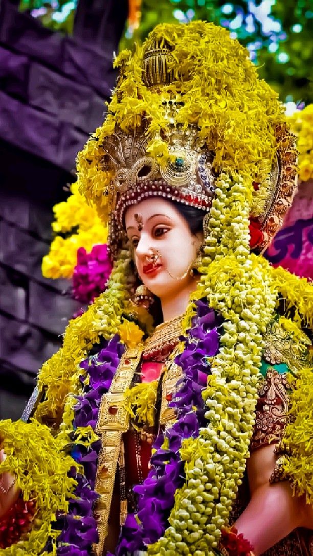 Ambe Maa adorned with flowers