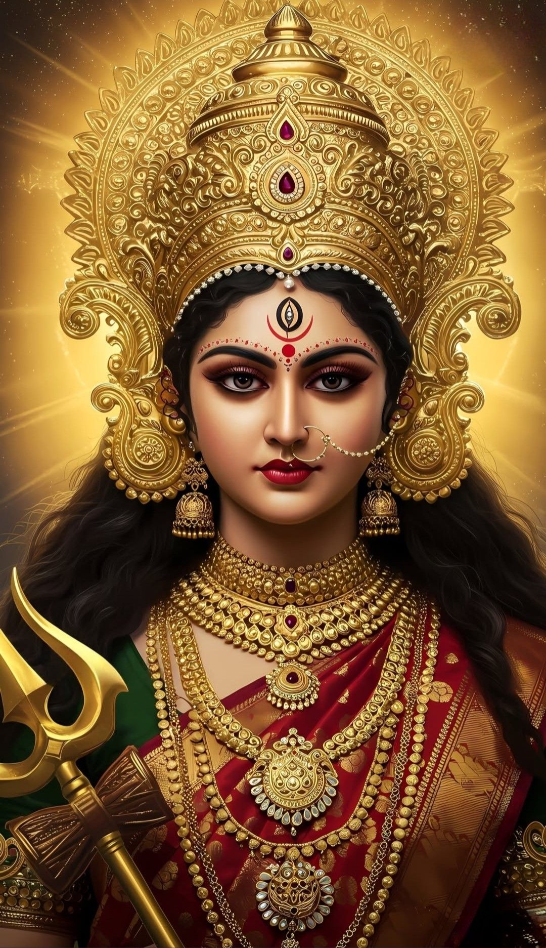 Close-up of Devi Ambe Maa face