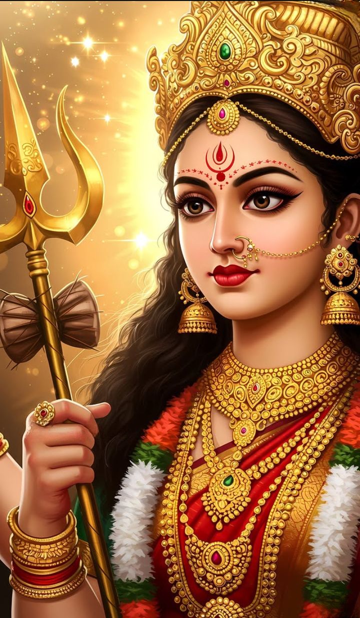 Golden Ambe Maa divine portrait