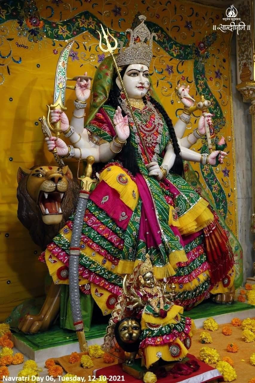 Ambe Maa with sword and trident