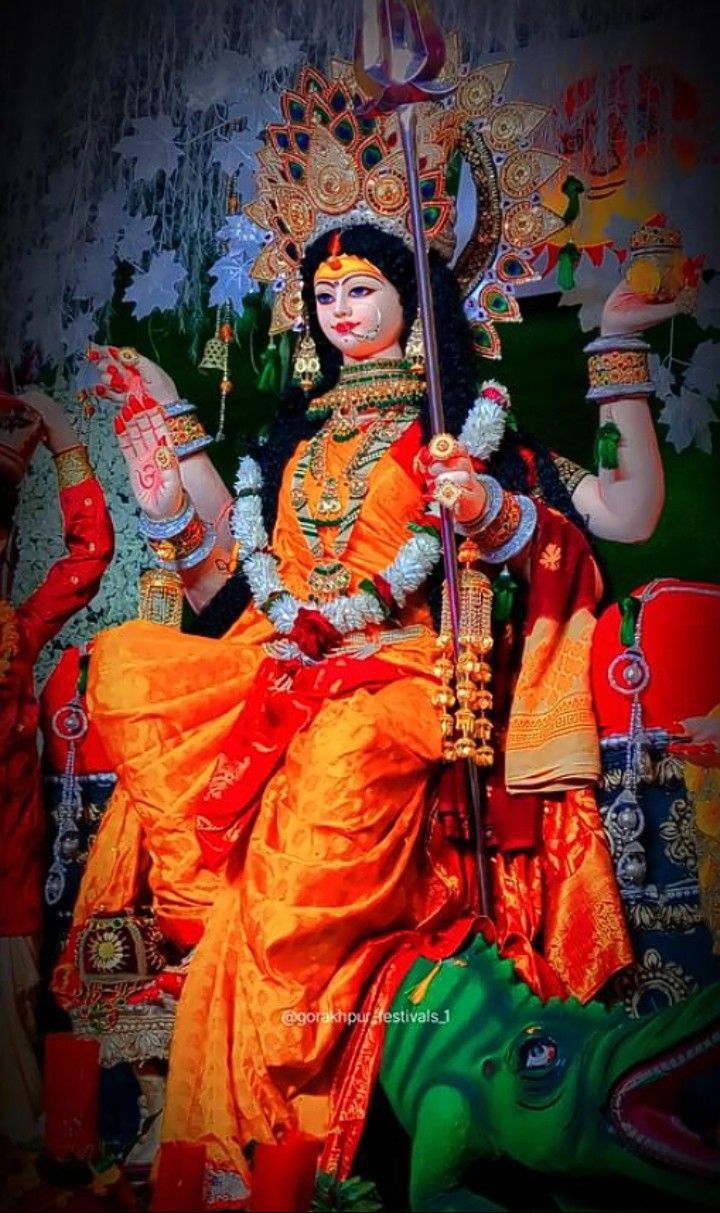 Goddess Durga in golden attire