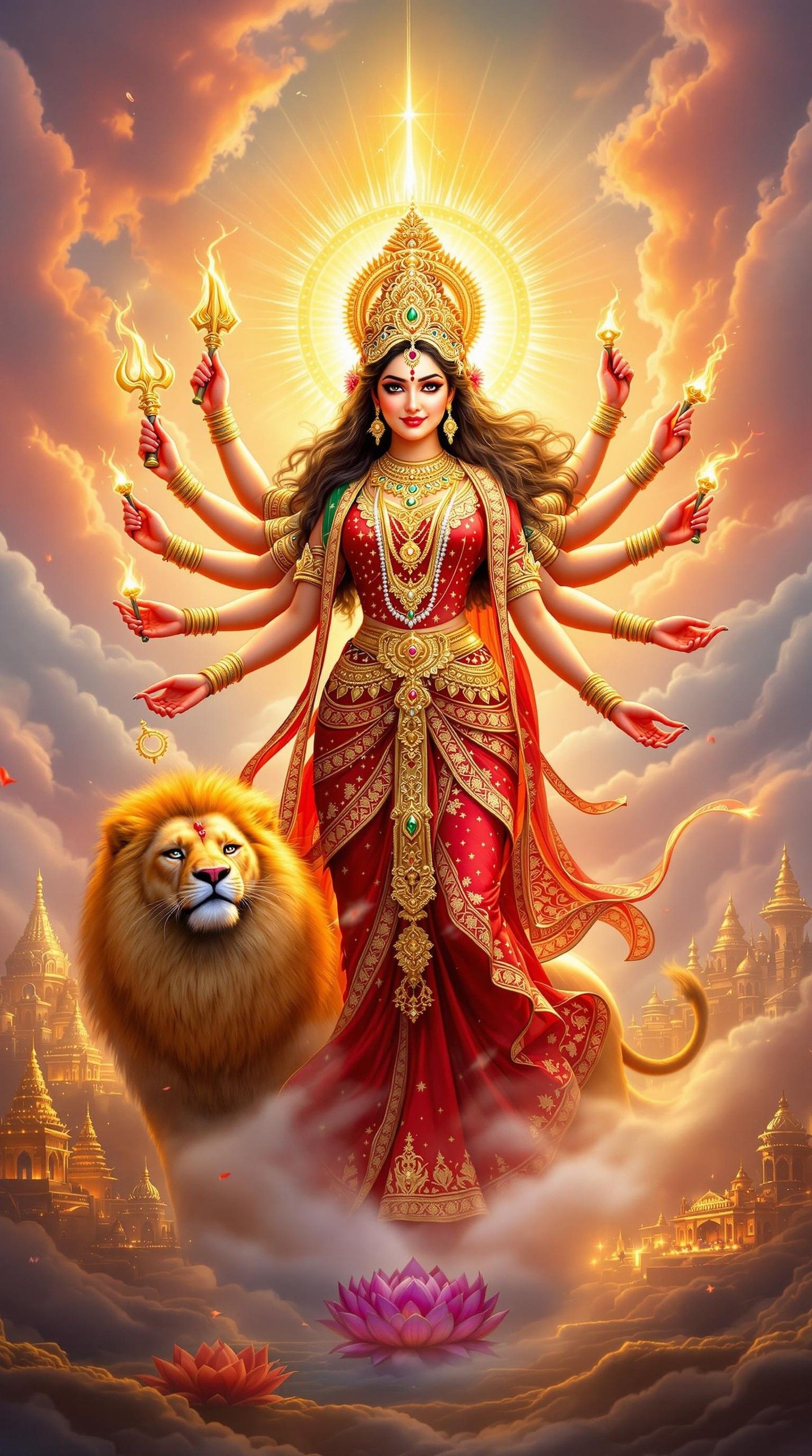 Ambe Maa descends with divine strength