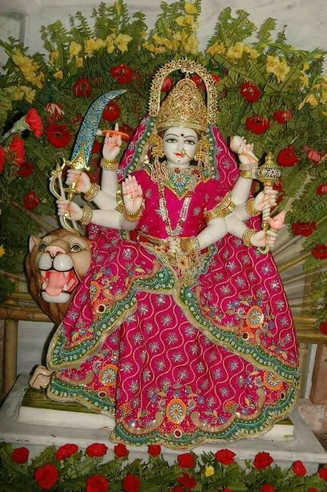 Ambe Maa seated on a lion