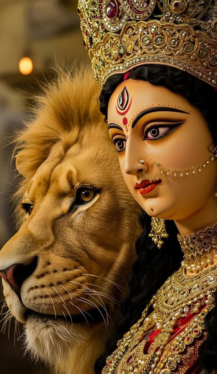 Ambe Maa with her lion vahana