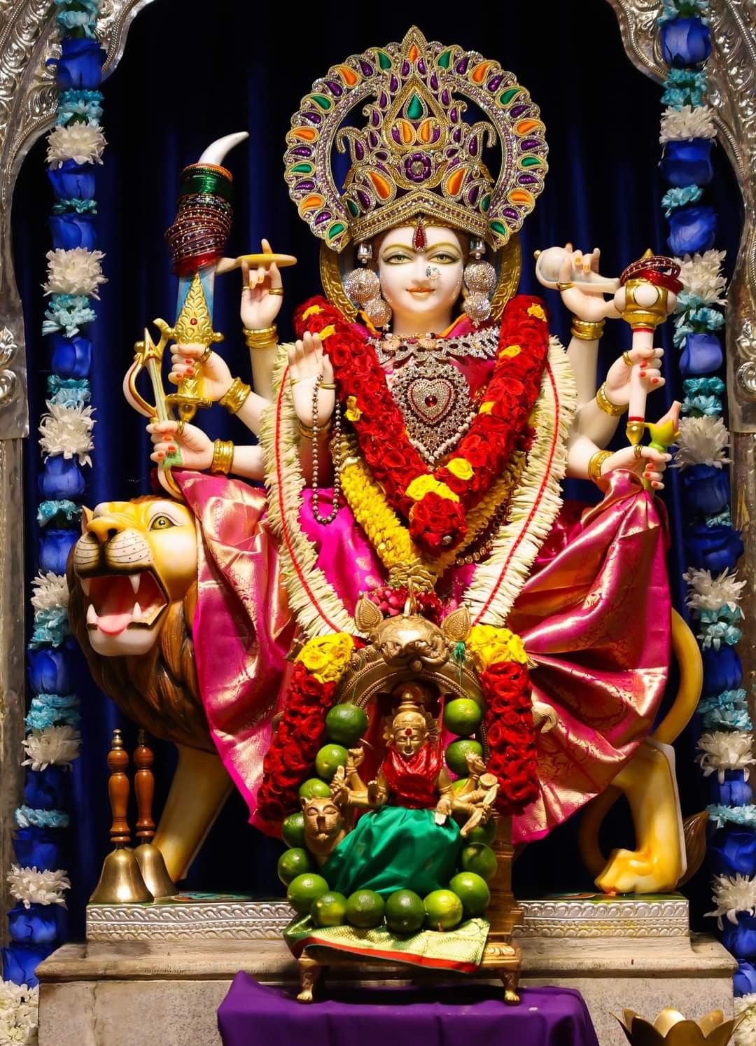 Durga Maa on lion throne statue