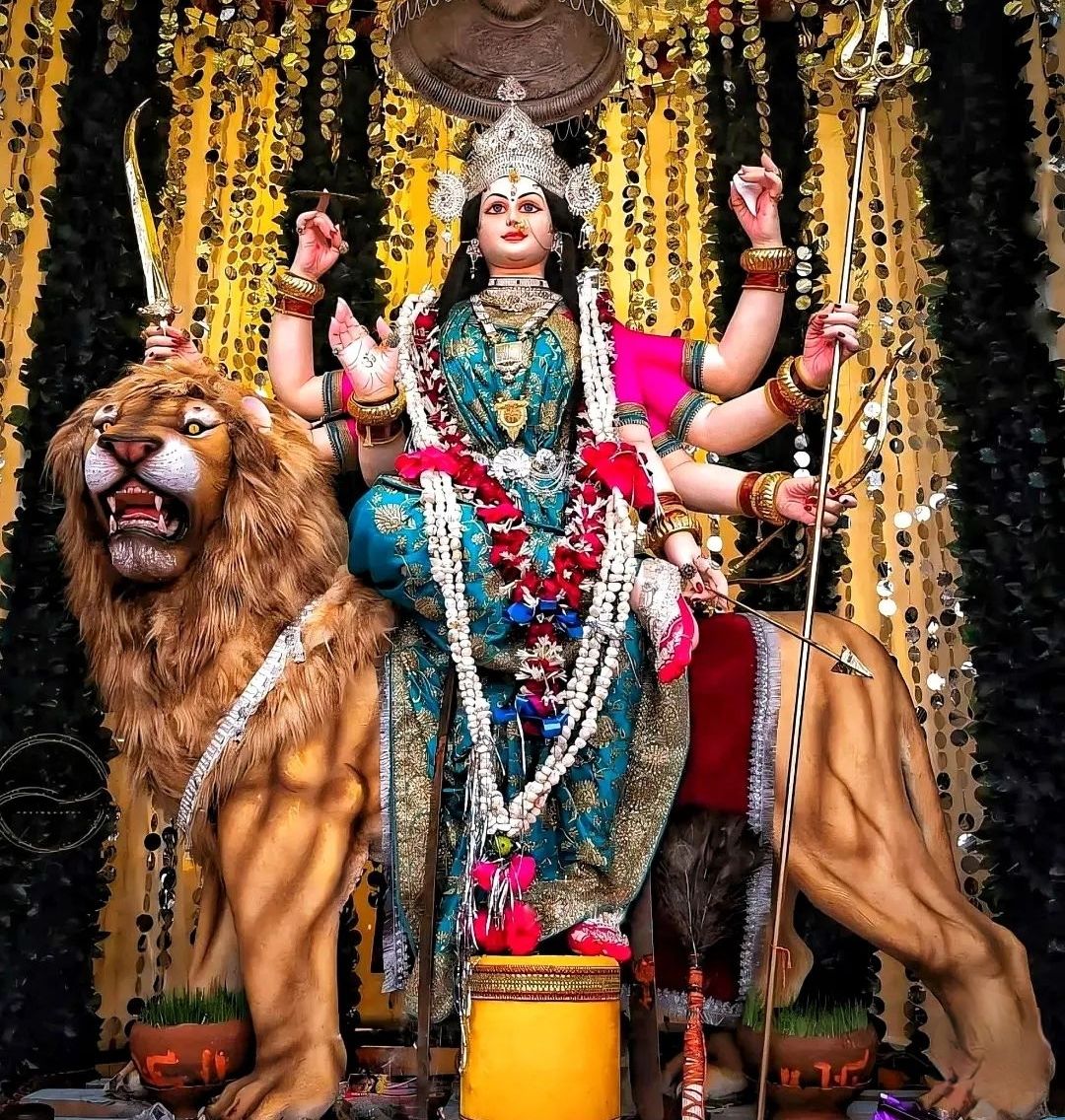 Durga Maa riding a lion, divine image