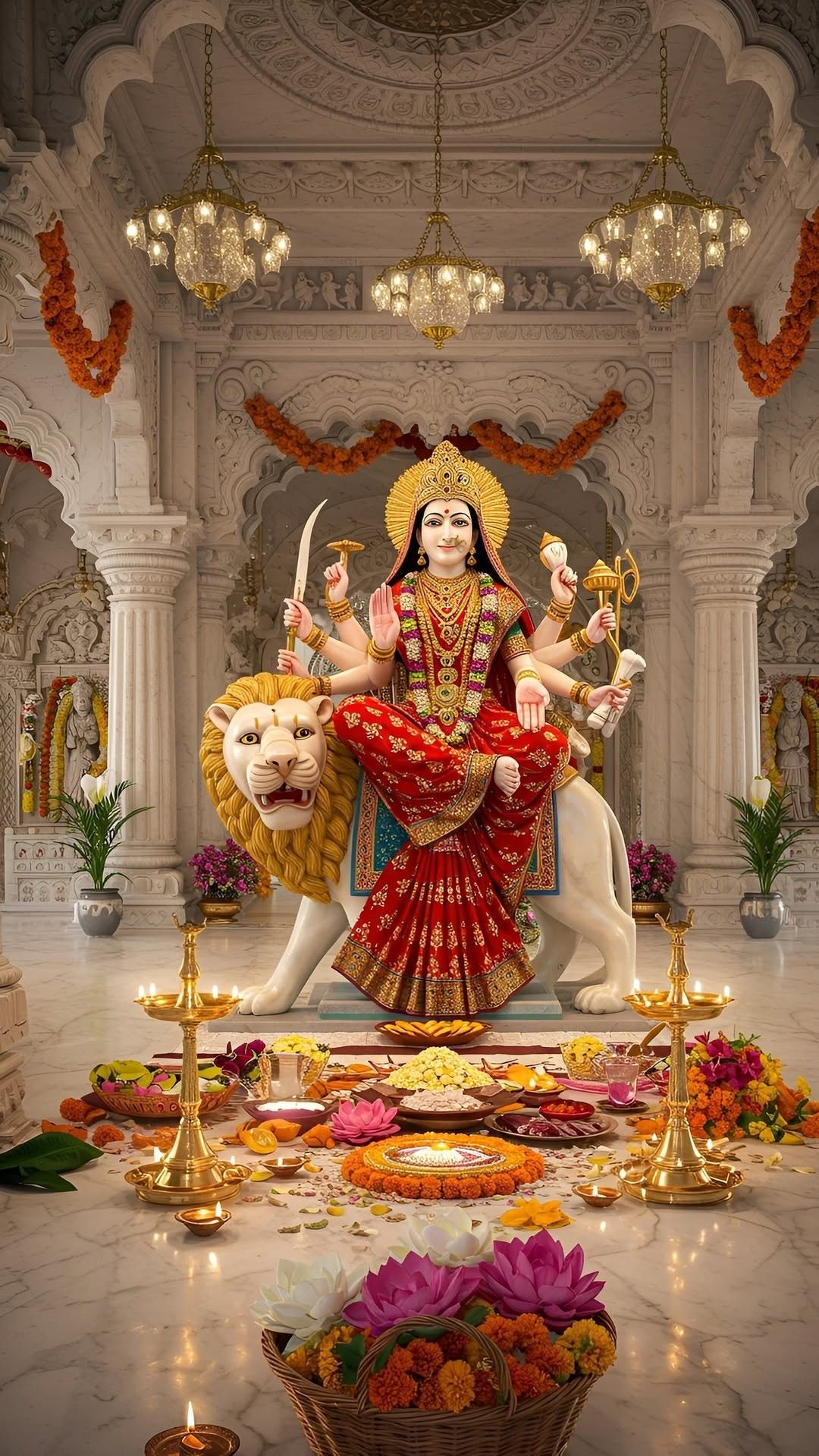 Durga maa seated on a lion