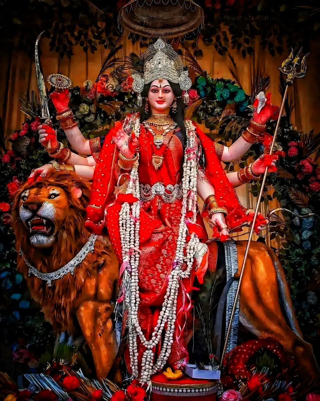 Ambe Maa seated on a lion