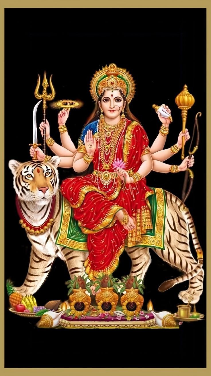 Ambe Maa riding a tiger, divine grace