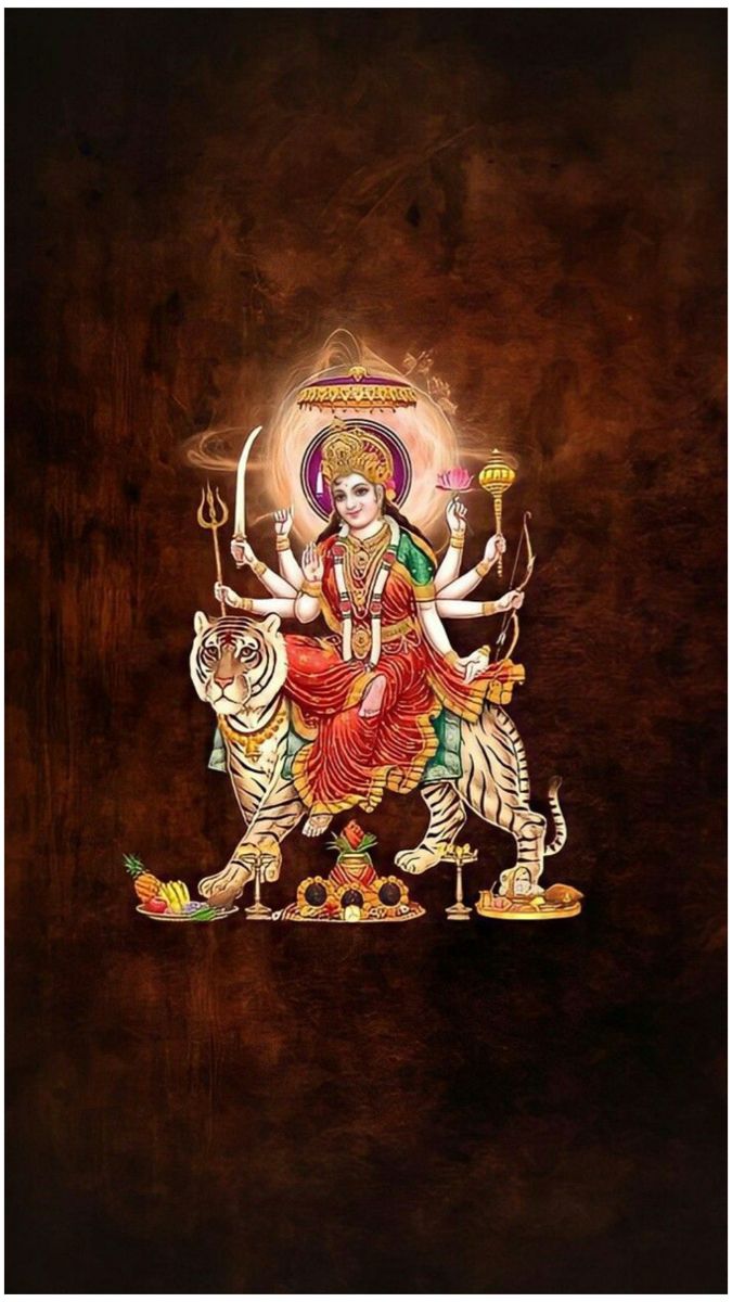 Ambe Maa riding a majestic tiger