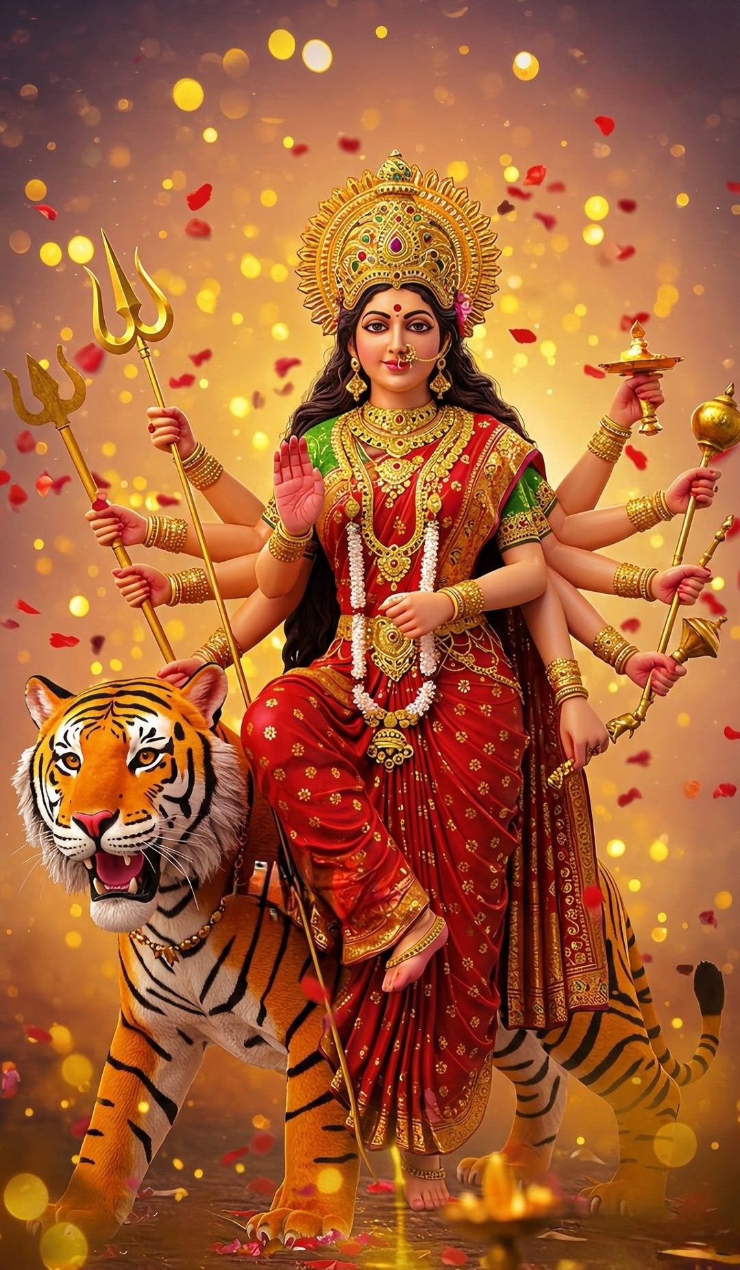 Ambe Maa riding a tiger, divine image