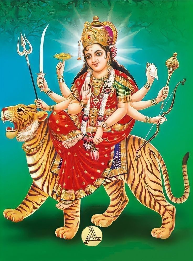 ambe maa riding a tiger, divine image