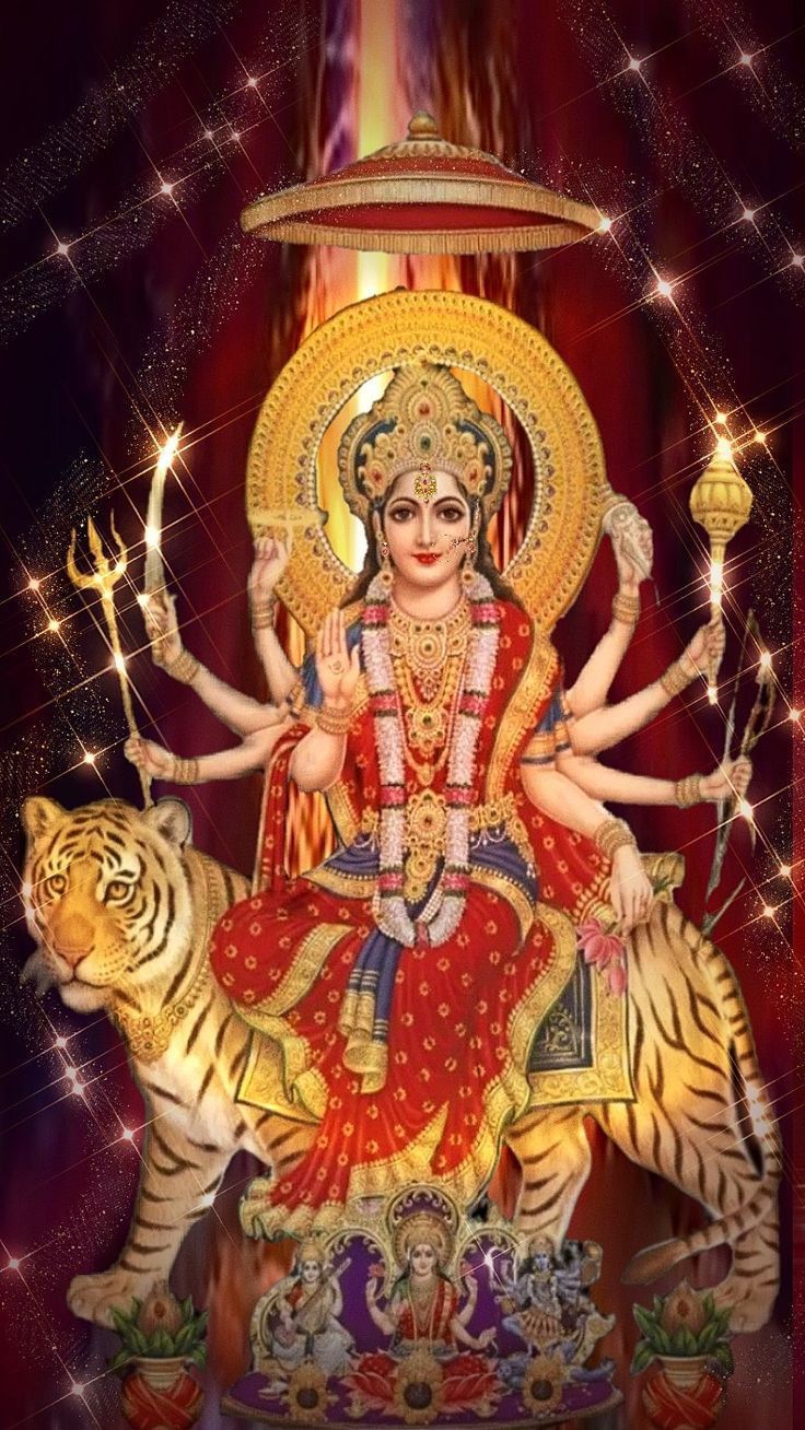 Durga Maa riding a tiger, divine image
