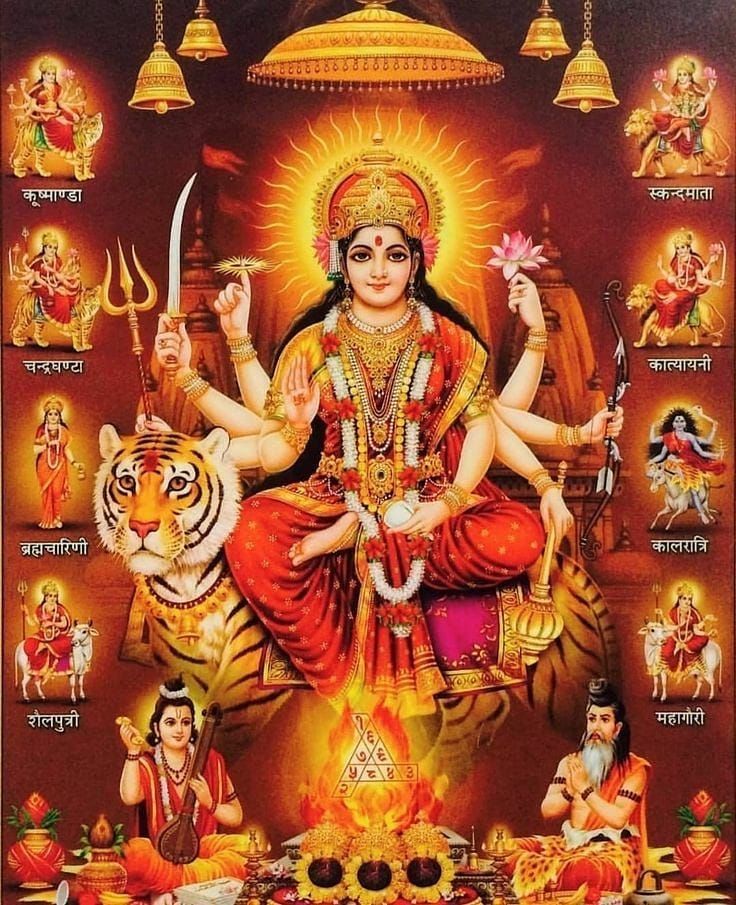 Ambe Maa Durga on tiger, divine image