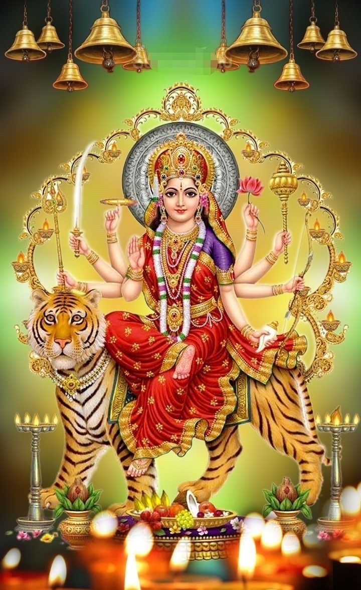 Ambe Maa riding a majestic tiger