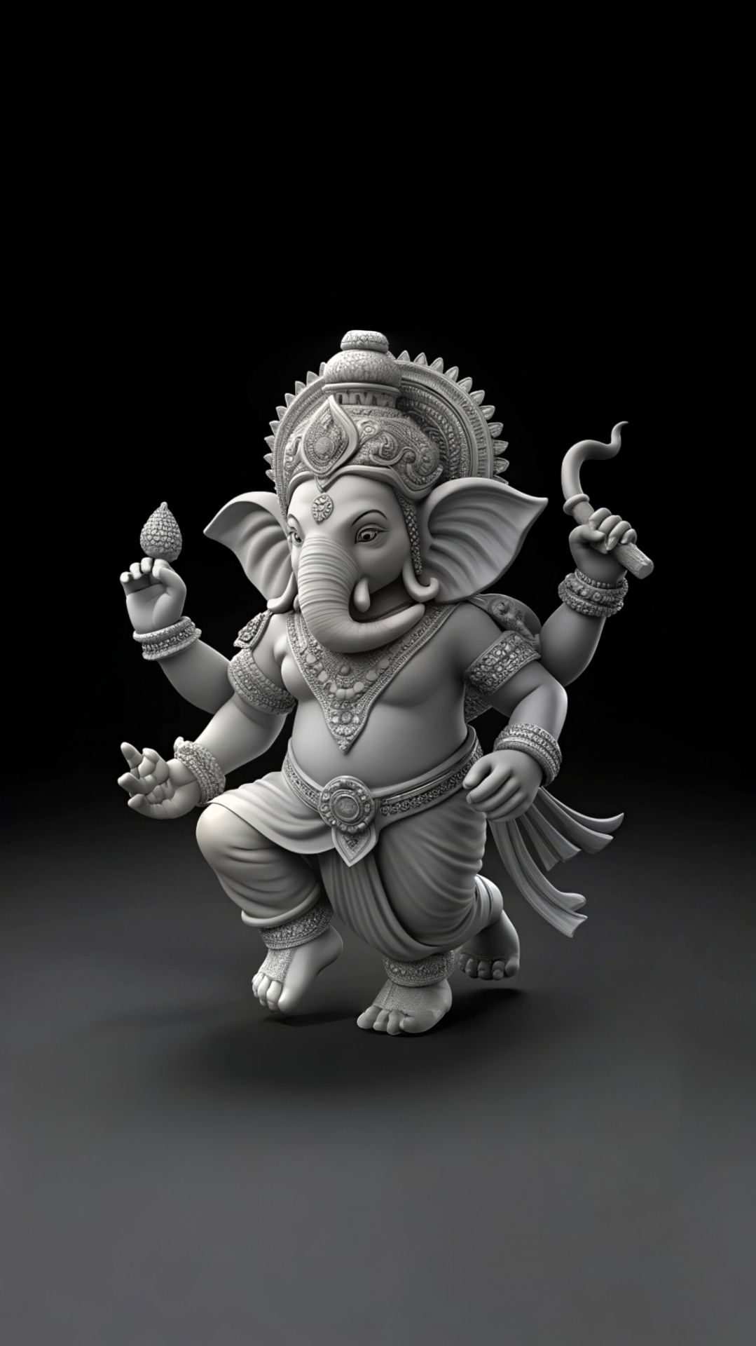 Lord Ganesha seated with a modak