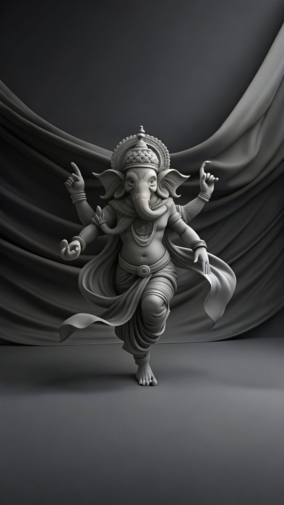Lord Ganesha in grey scale art