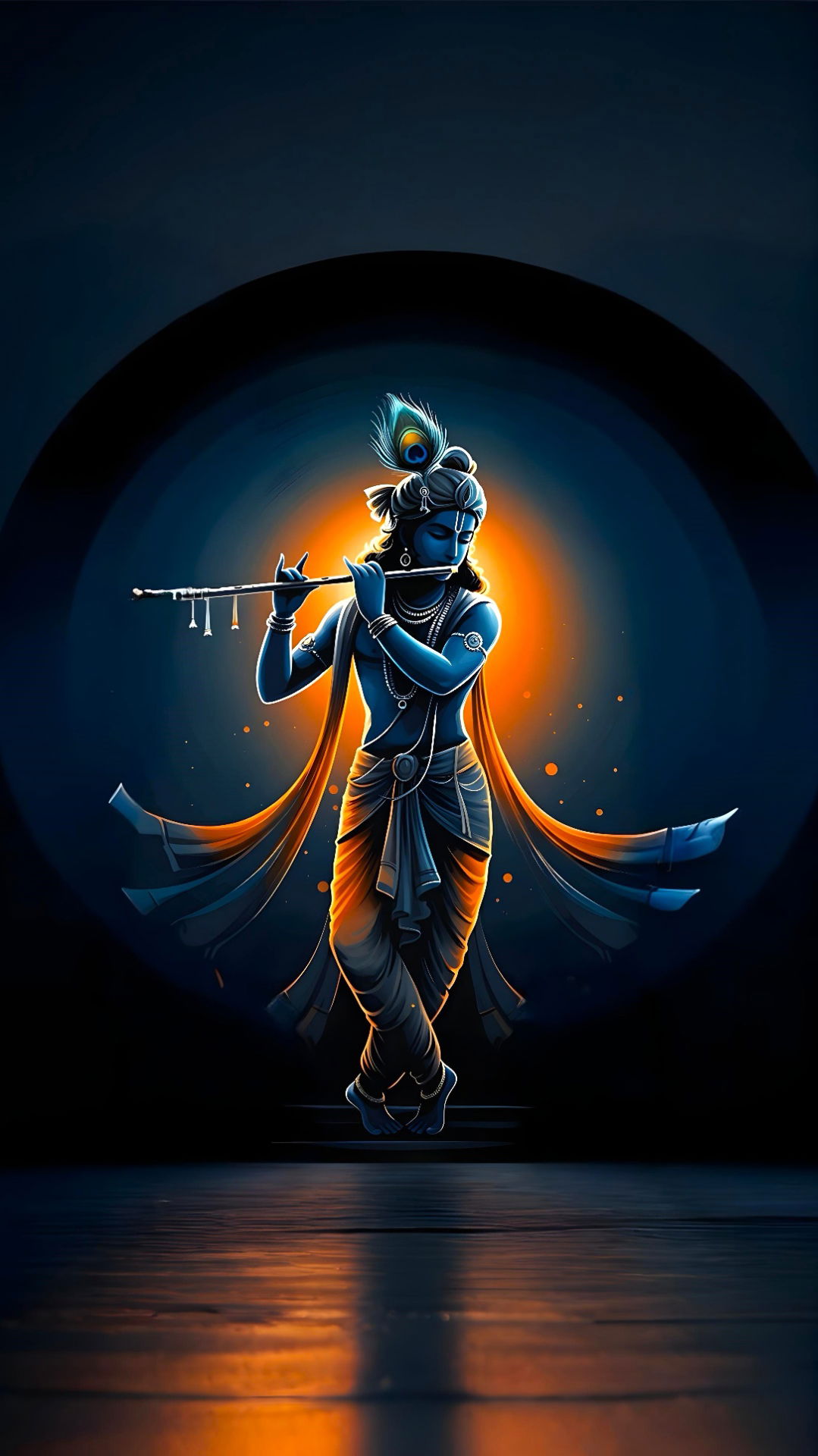 Lord Krishna playing flute divine wallpaper