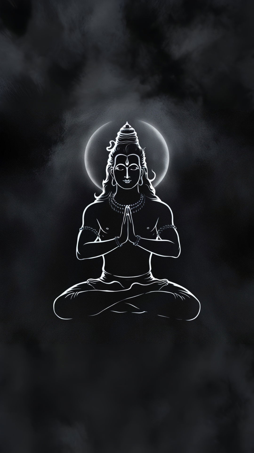 Meditating Shiva in a dark background