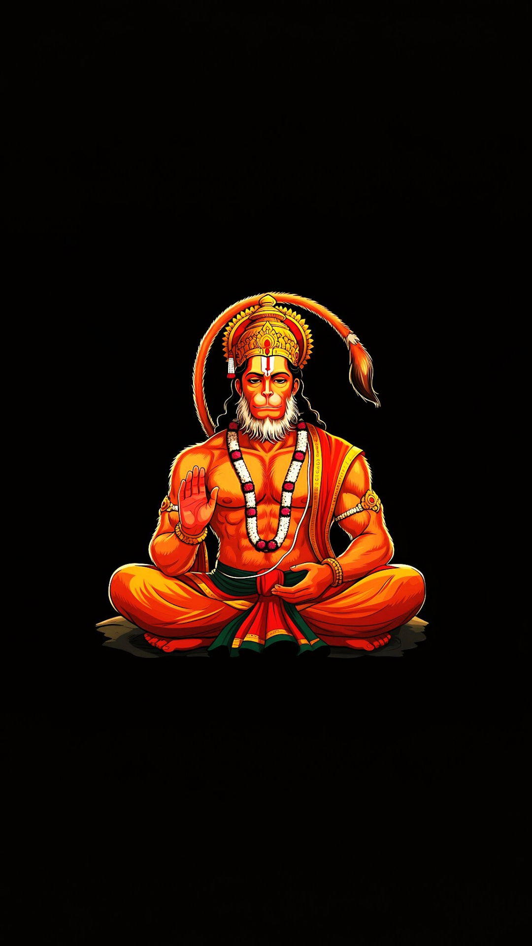 Hanuman blessing with raised hand