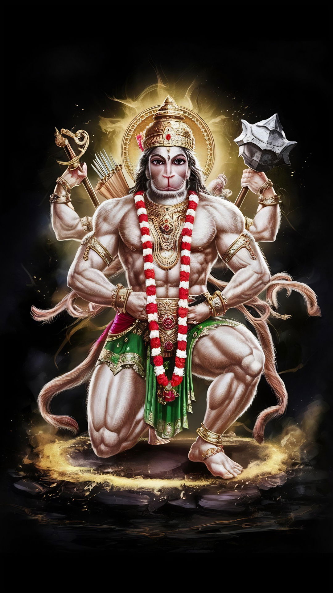 Hanuman carrying mountain, divine strength