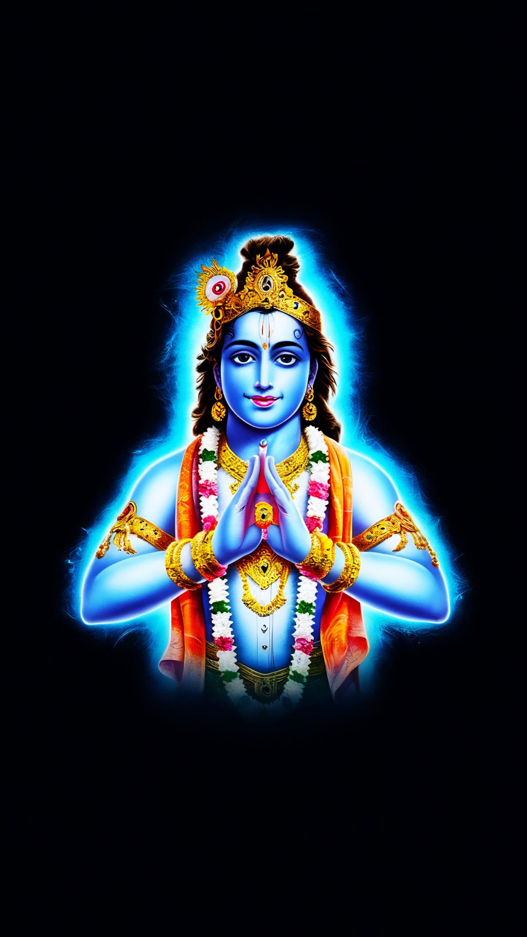 Krishna in Namaste Mudra, divine wallpaper