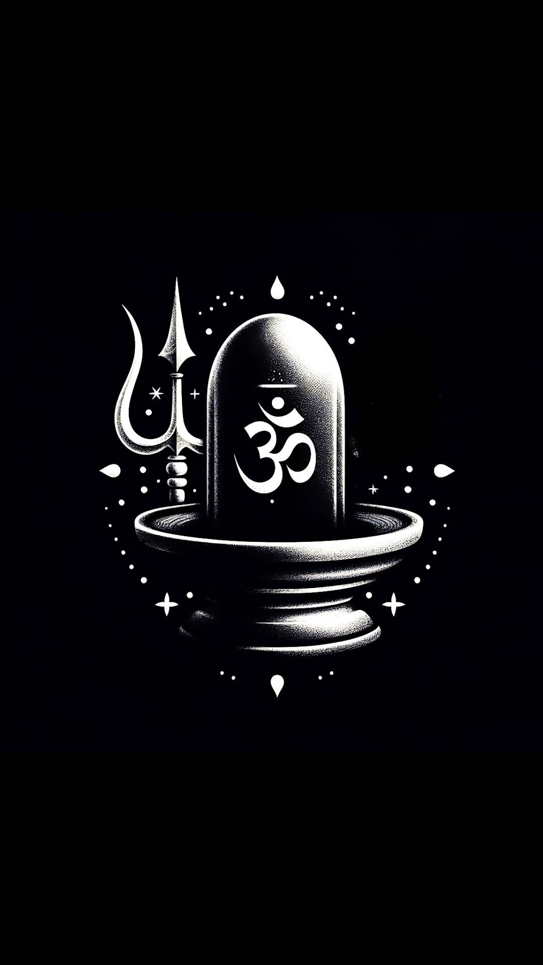 Shiva Linga with Trishul and Om symbol