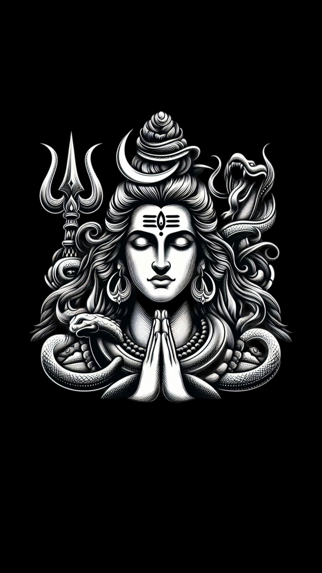 Lord Shiva in prayerful pose