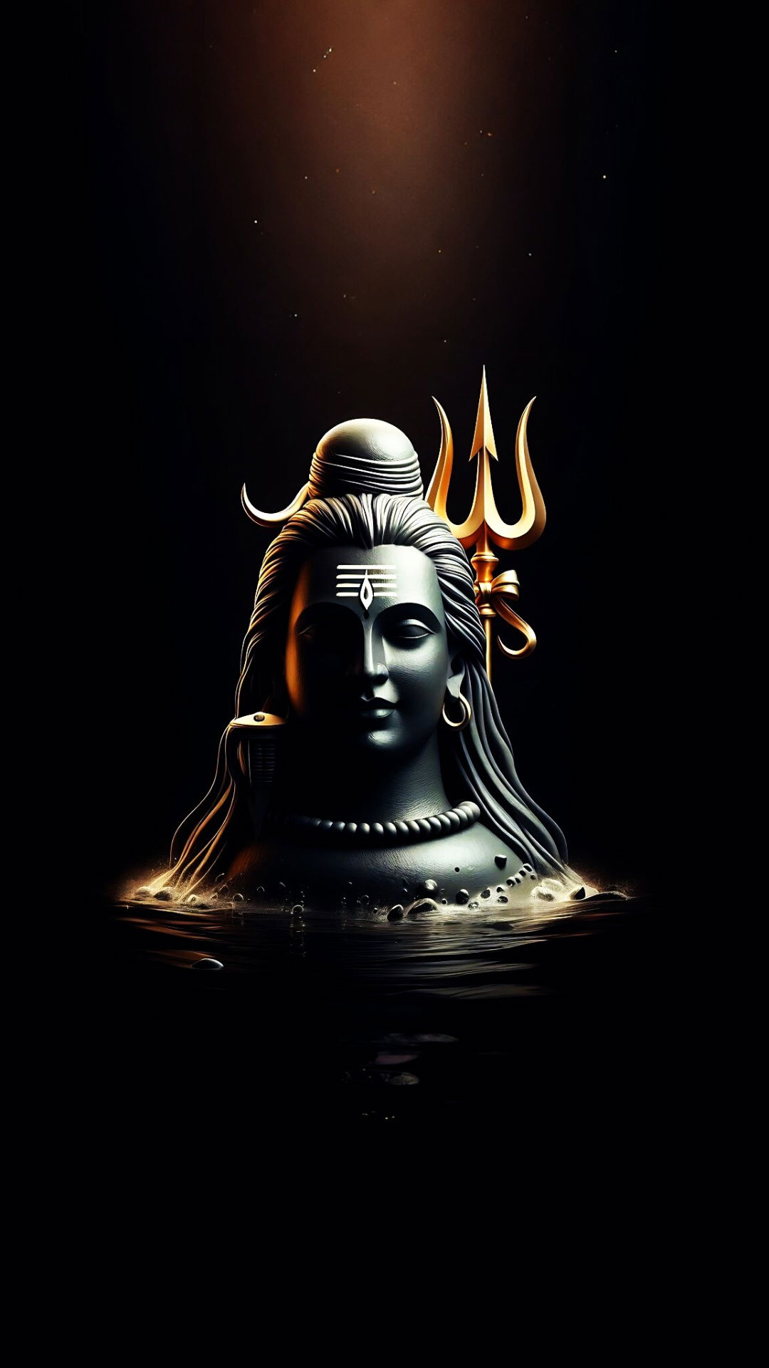 Mahadev\'s serene portrait with Trishul