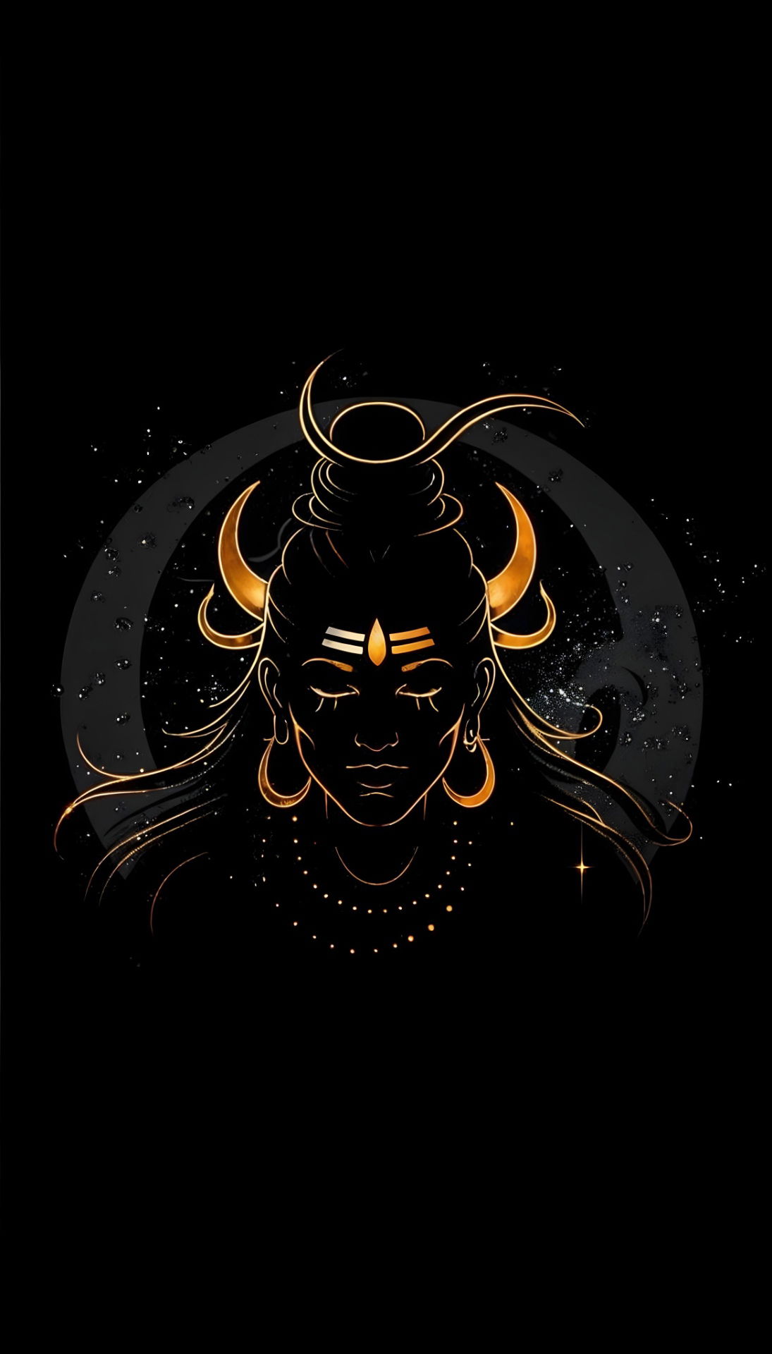 Lord Shiva cosmic illustration black background