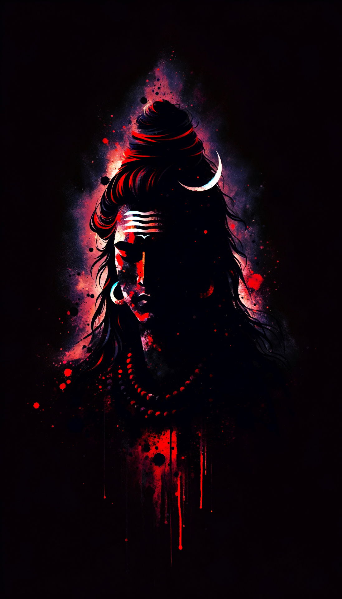 Lord Shiva majestic dark art portrait