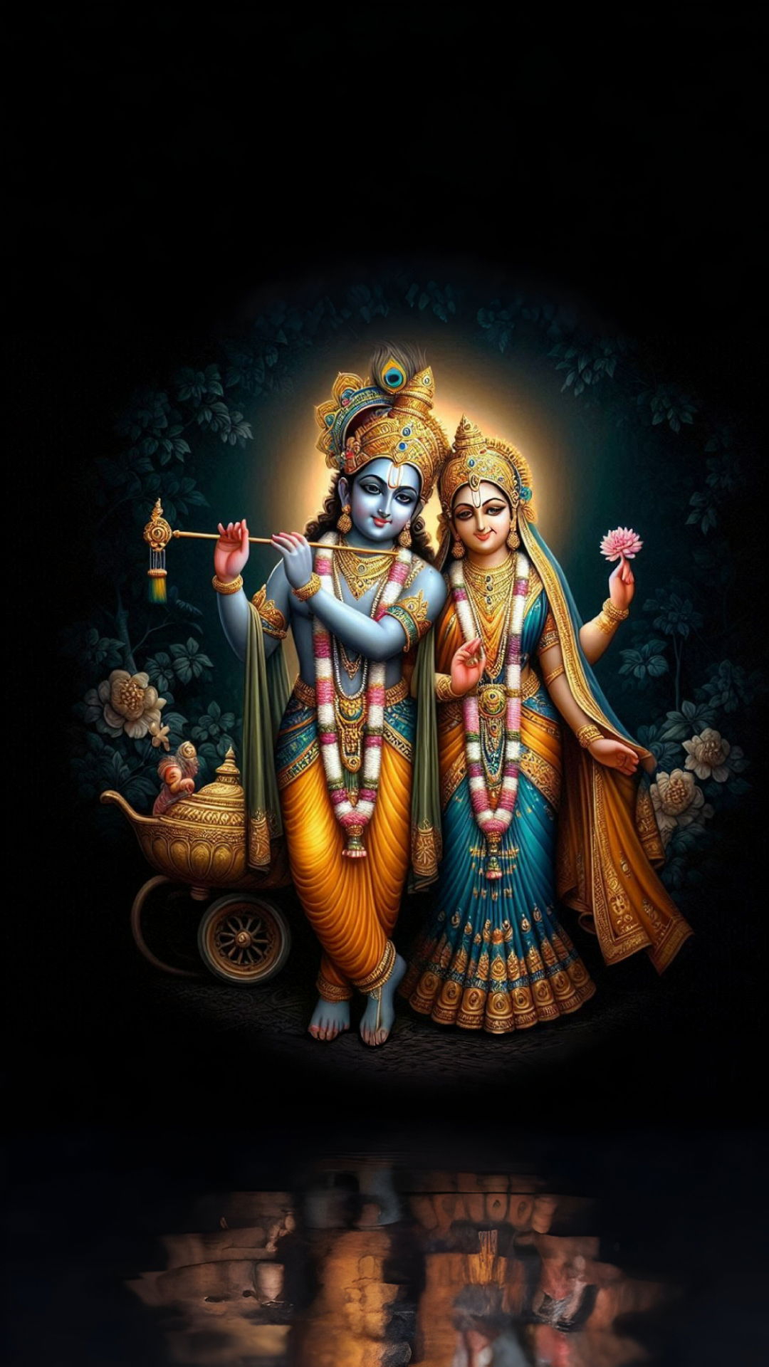 Krishna and Radha divine couple portrait