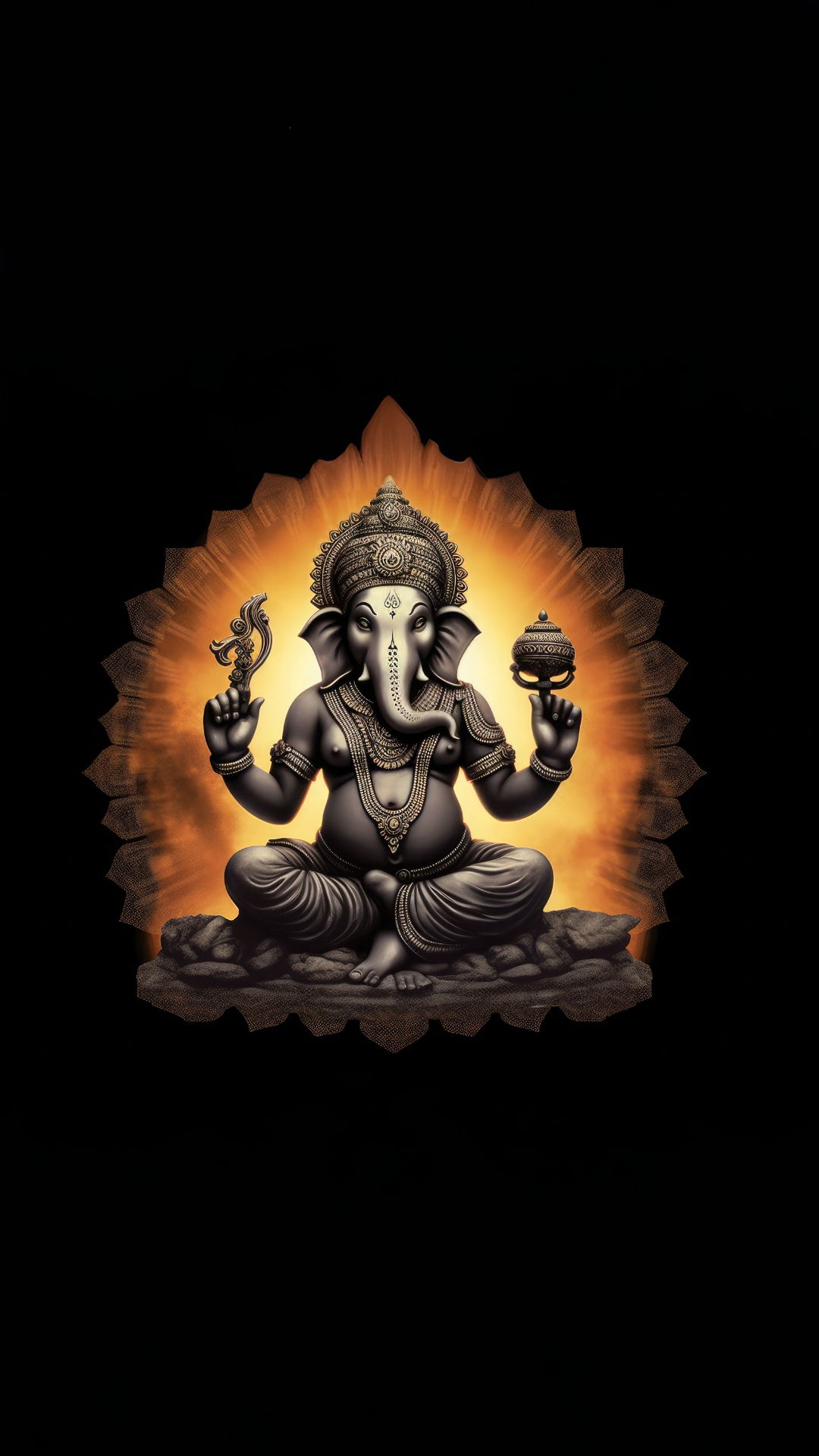 Lord Ganesha in golden aura