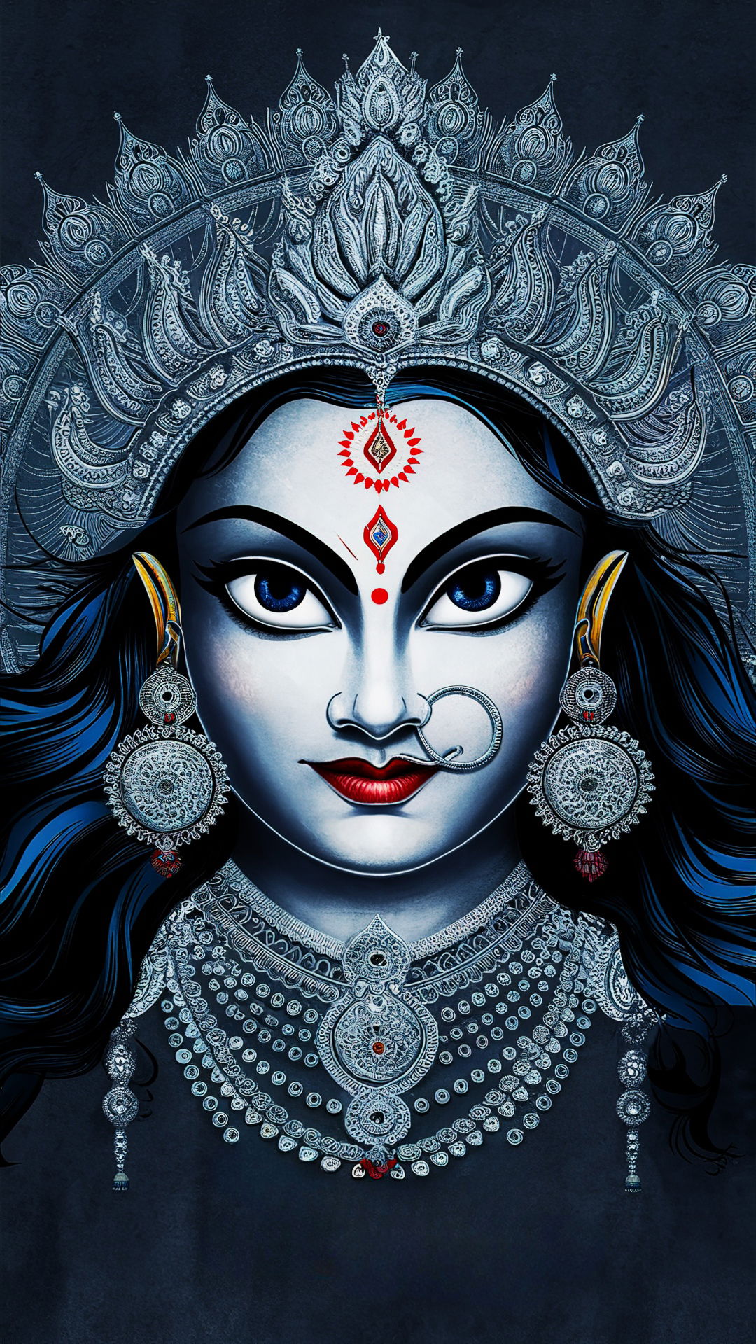 Goddess Kali intense portrait divine