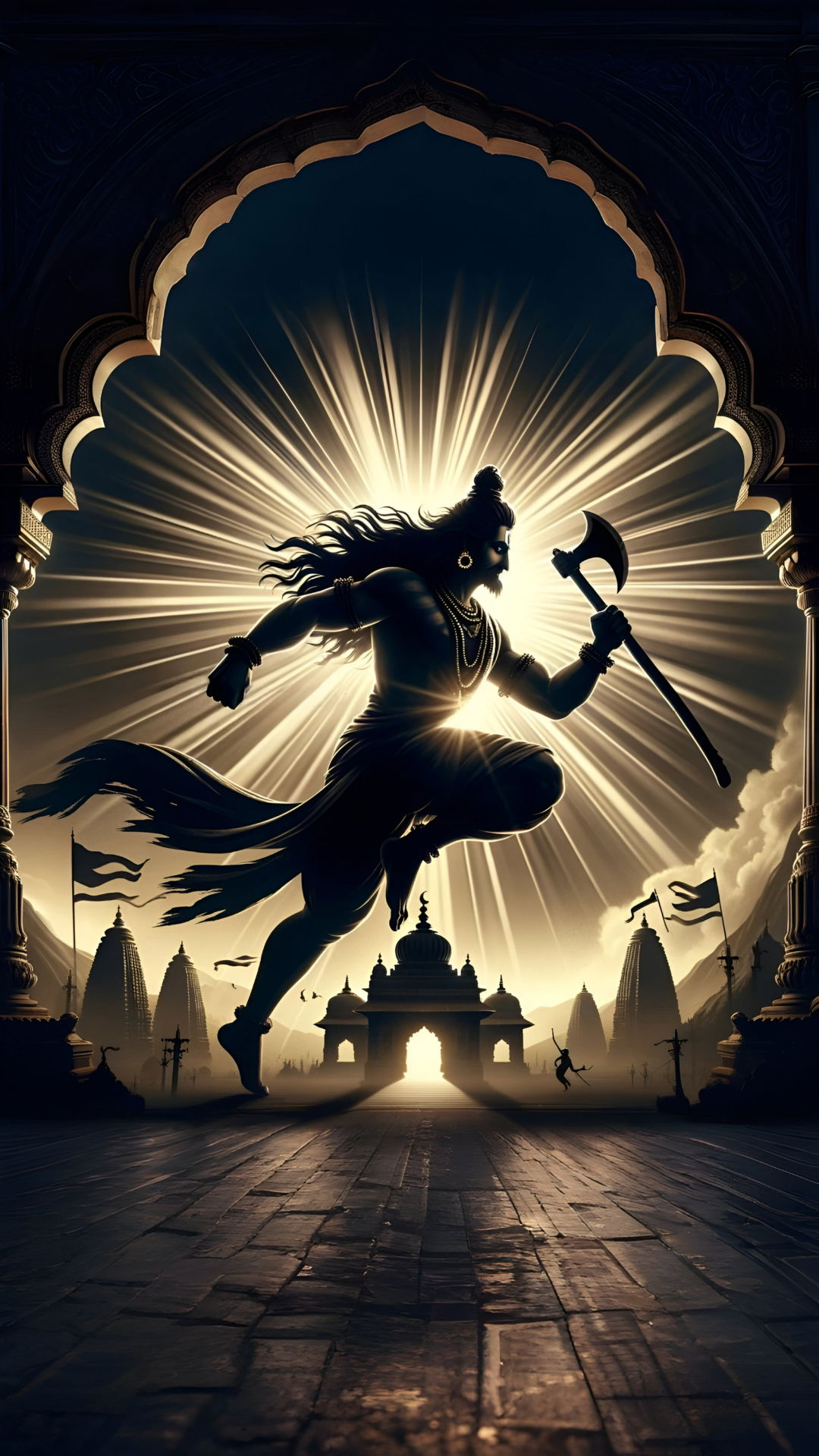 Lord Shiva descends with cosmic energy