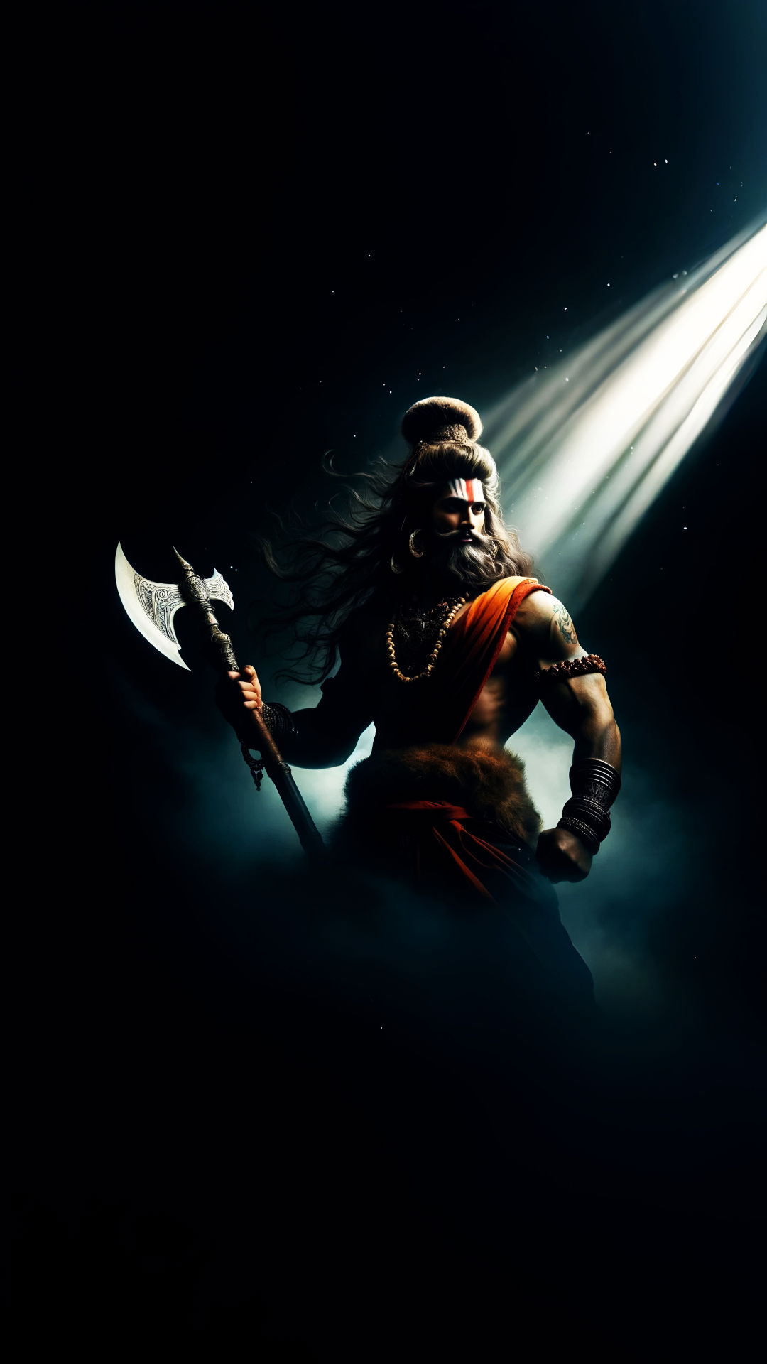 Fierce Mahadev with axe and trident