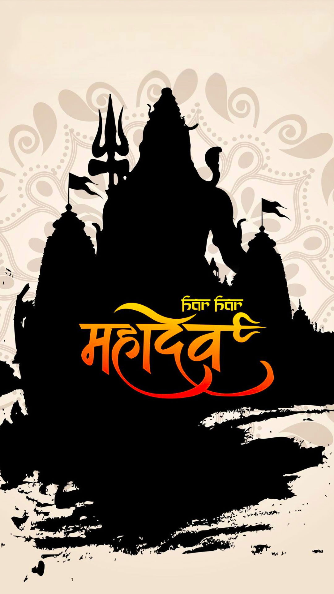 Powerful Shiva image with trident and Kailash