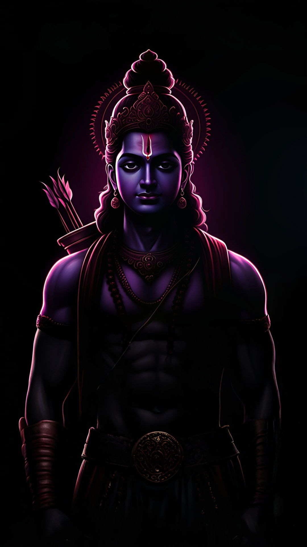 Lord Ram portrait with bow and arrow