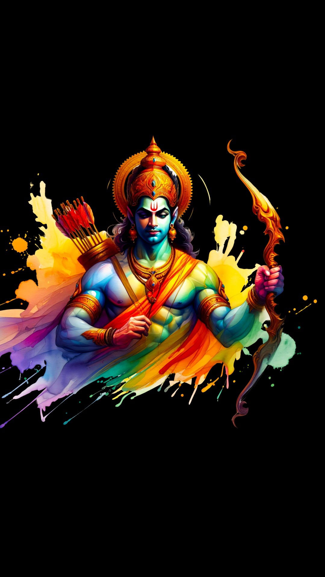 Lord Ram aiming with a bow
