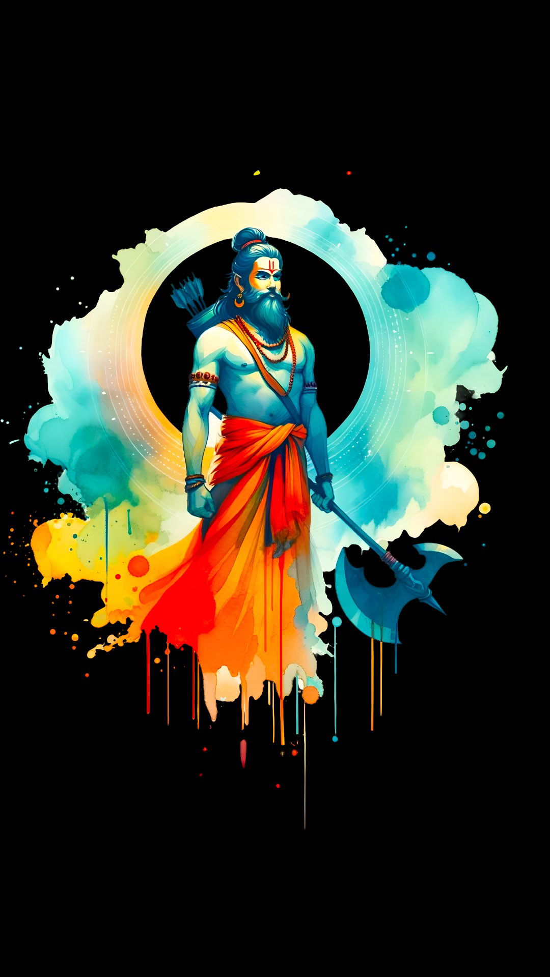 Lord Ram with bow and arrow portrait