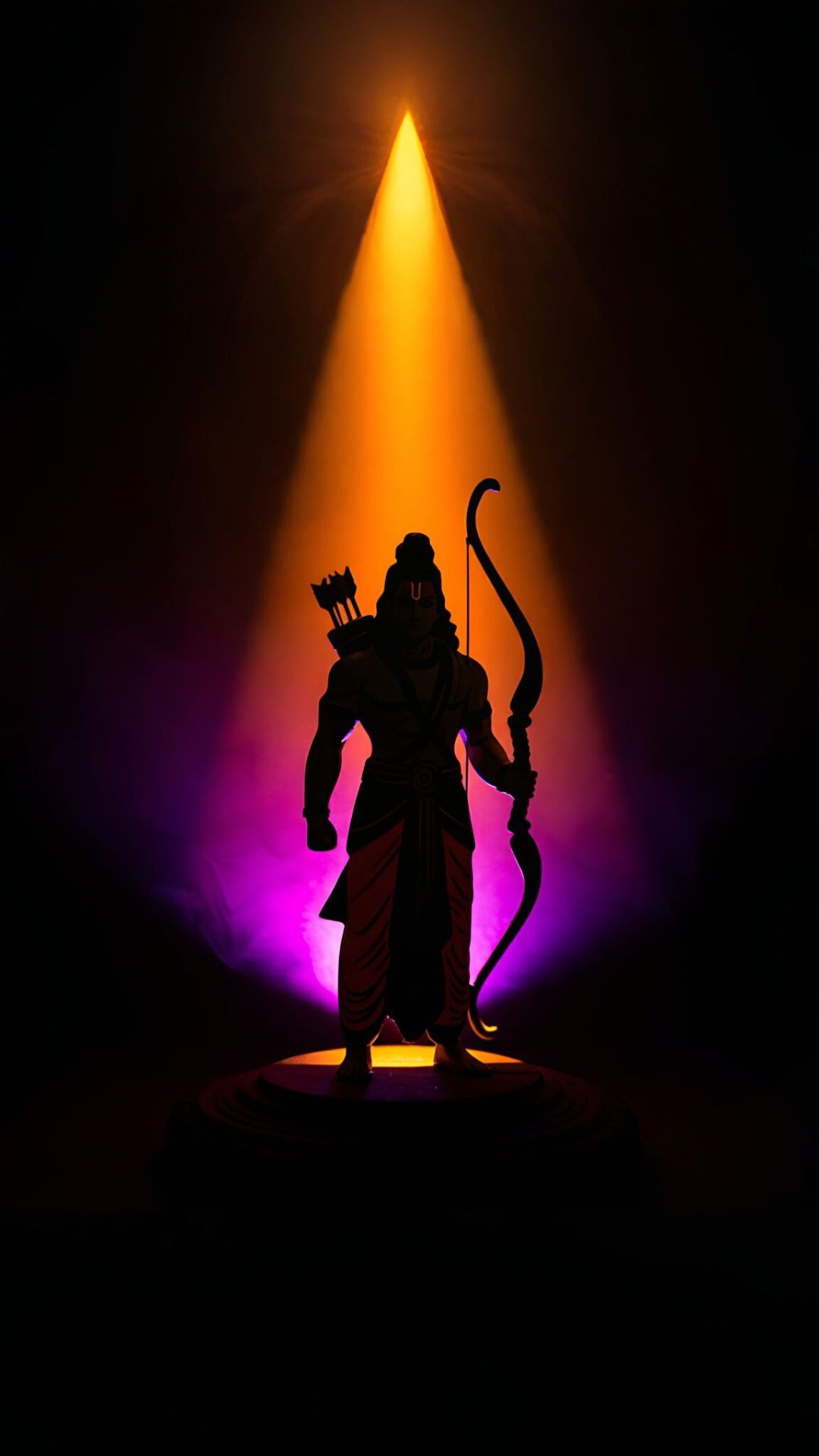 Lord Ram silhouette with bow and arrow