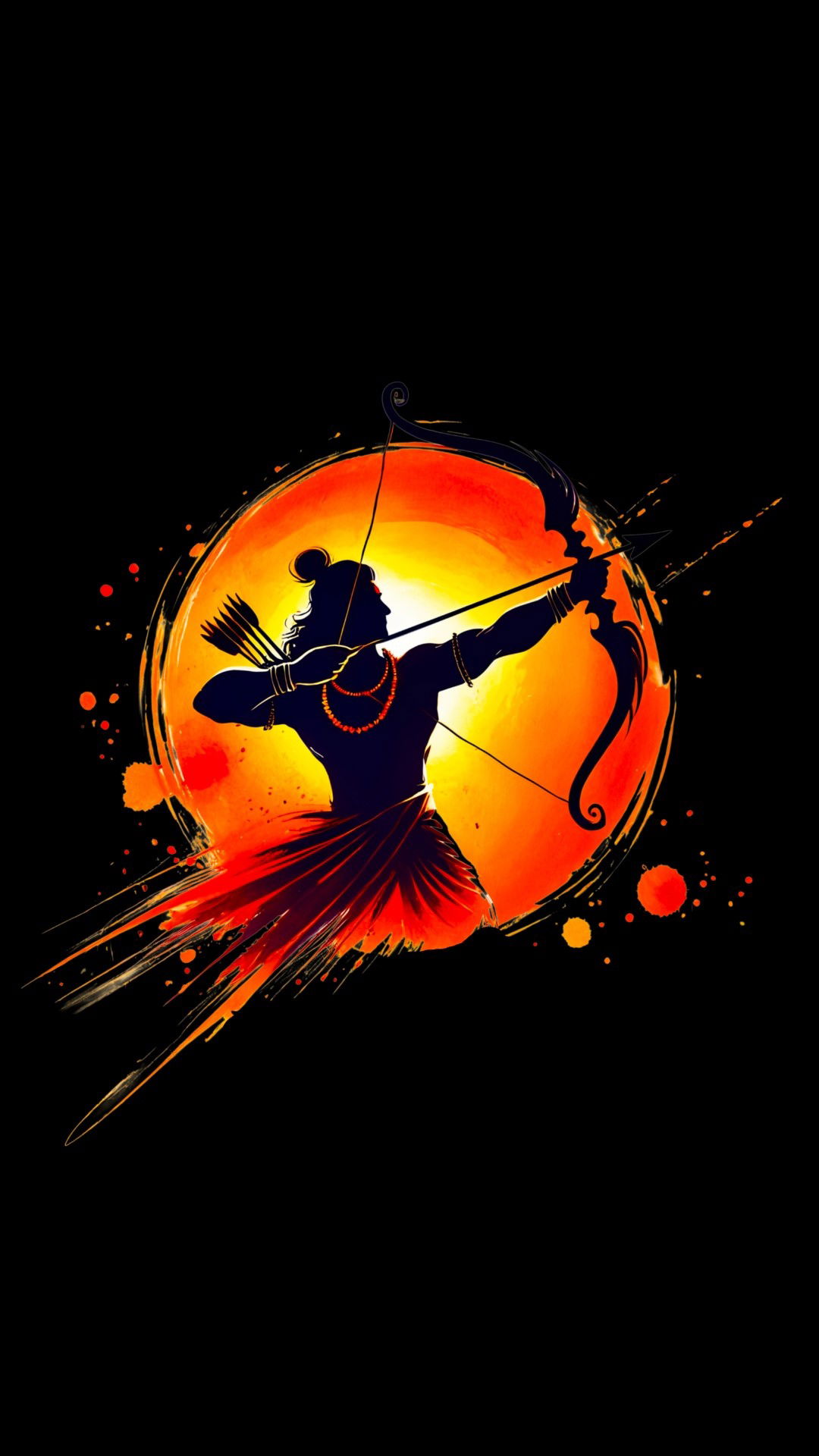 Lord Ram aiming with bow and arrow