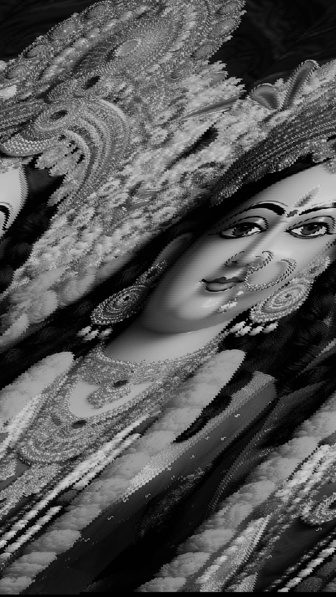 Goddess Durga serene face close-up