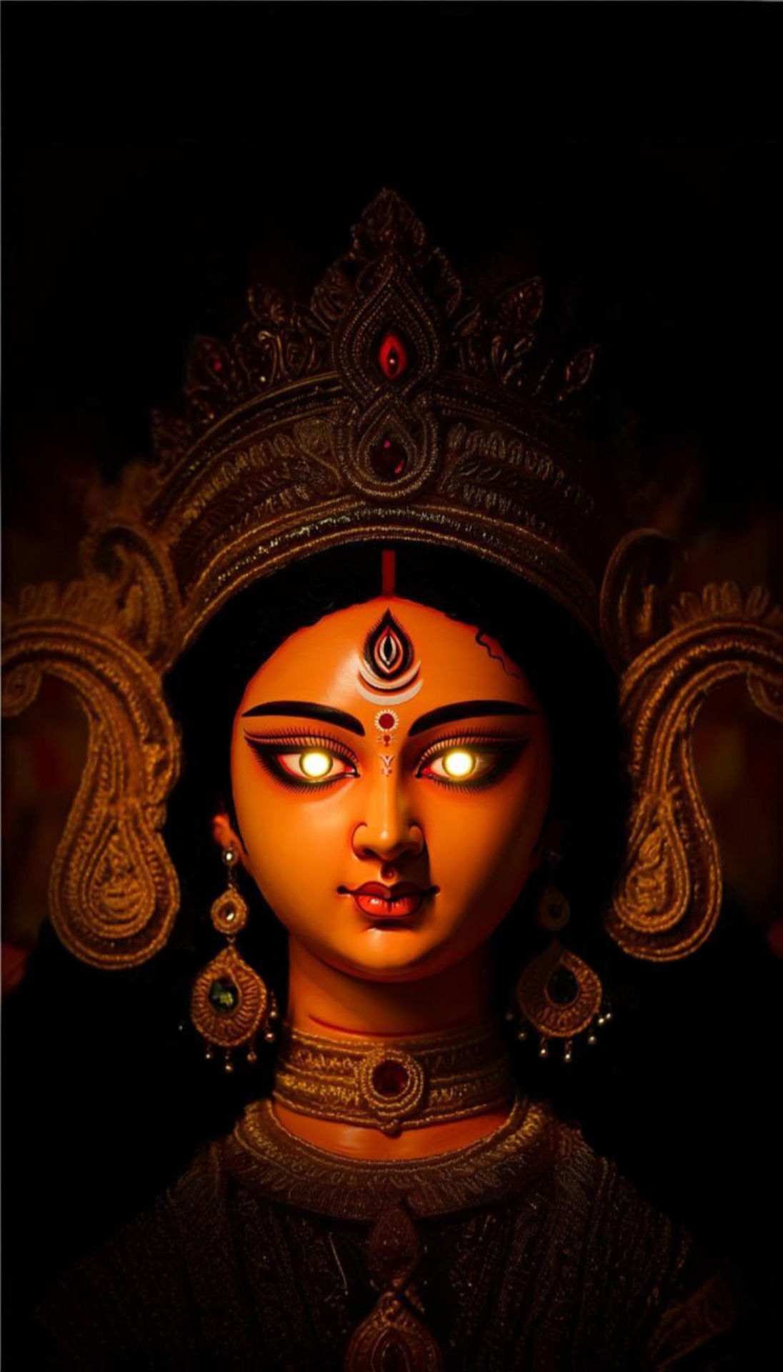 Goddess Durga\'s fierce and beautiful face