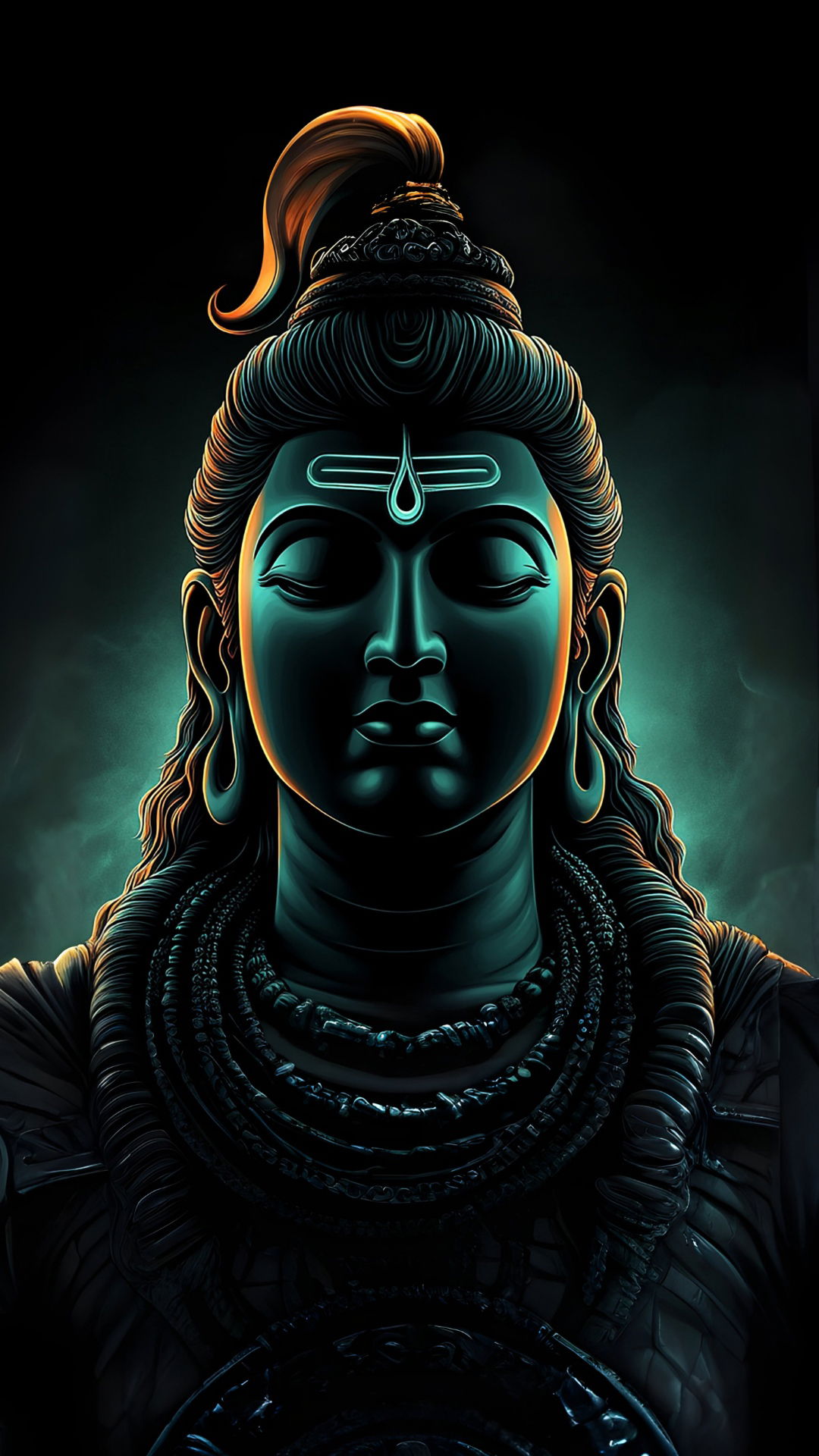 Serene Shiva portrait with closed eyes