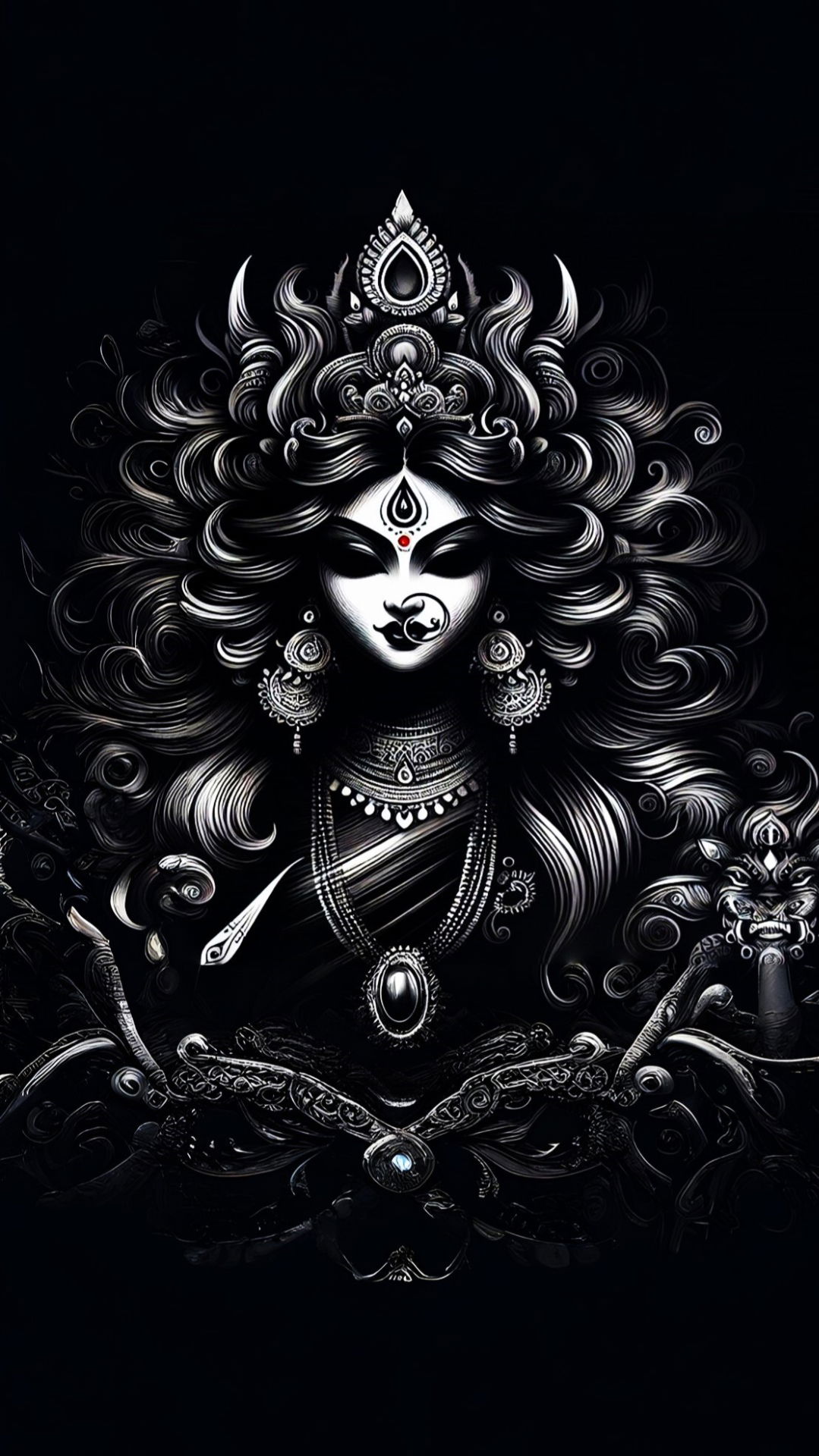 Goddess Durga fierce divine portrait