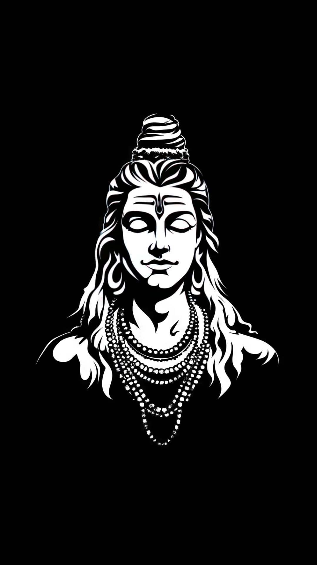 Serene Shiva face black background